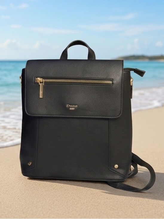 Dune London Handbags - ✨ Dune London Black Structured Backpack | Gold Hardware Pebbled Vegan Leather ✨